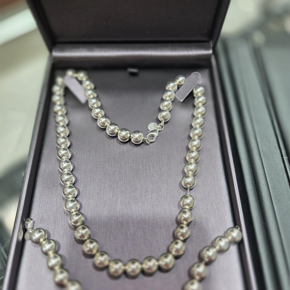 David Yurman Silver Pearl Necklace Set